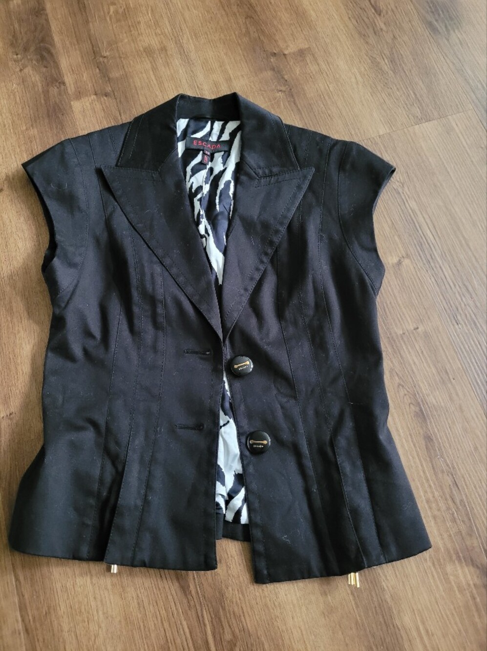 Escada Vintage Black Blazer New With Flaws Sz 34